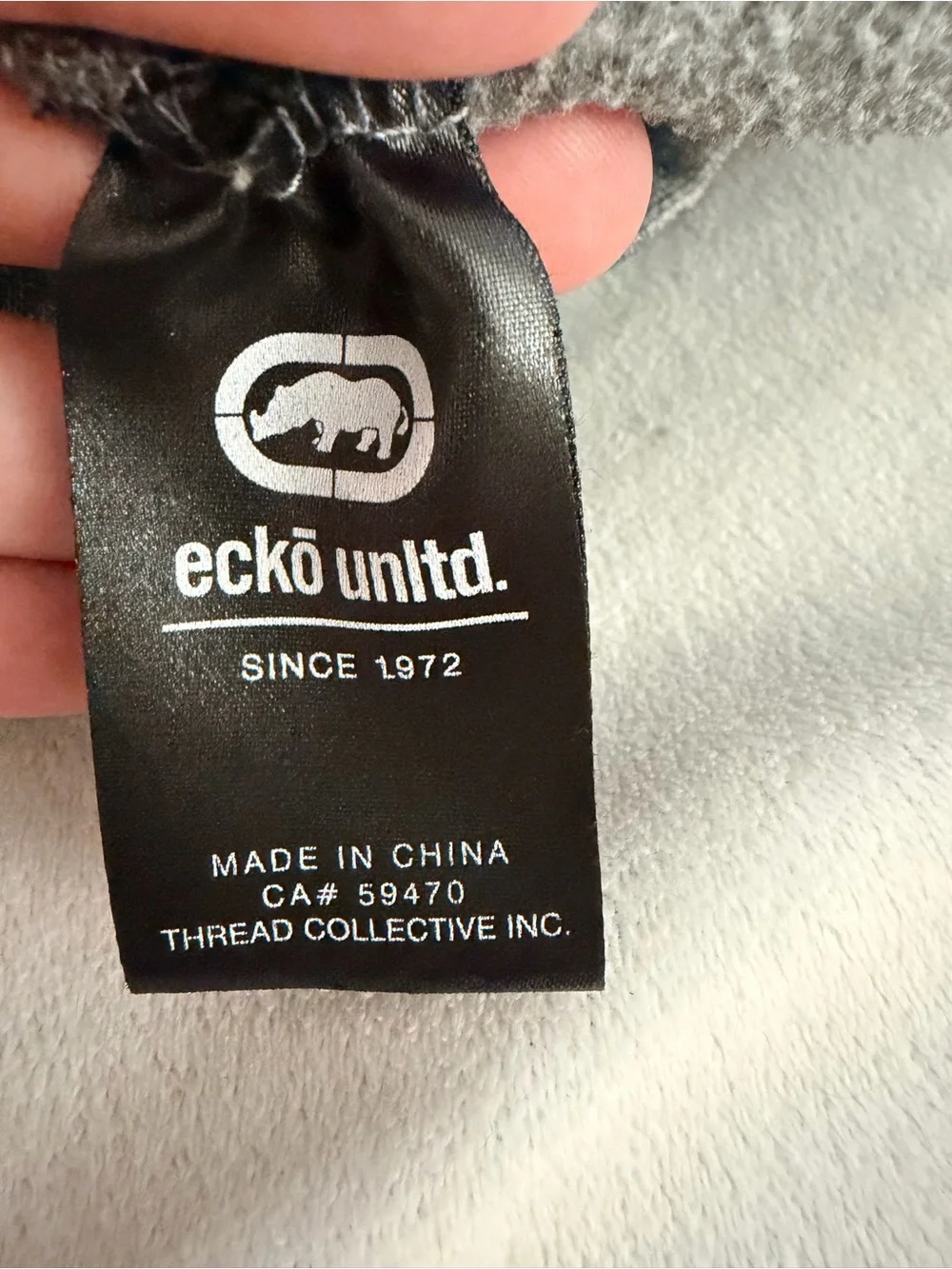 Ecko Unlimited Gray Full-Zip Hooded Sweatshirt with Sleeve Logo
